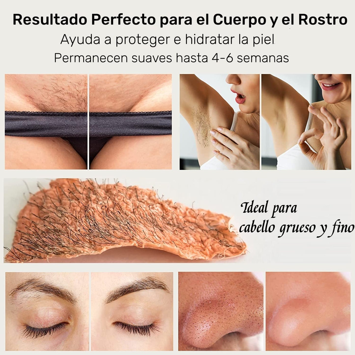 Cera para Depilar, Cera Depiladora con 500g Perlas de Cera Dura, Kit Cera Española para Depilar para Cejas | Bikini, Piernas, Axilas y Más, Calentador de Cera Eléctrico para Depilación con 20 Espátulas y 2 Frascos de Spray Tratante (Blanco)