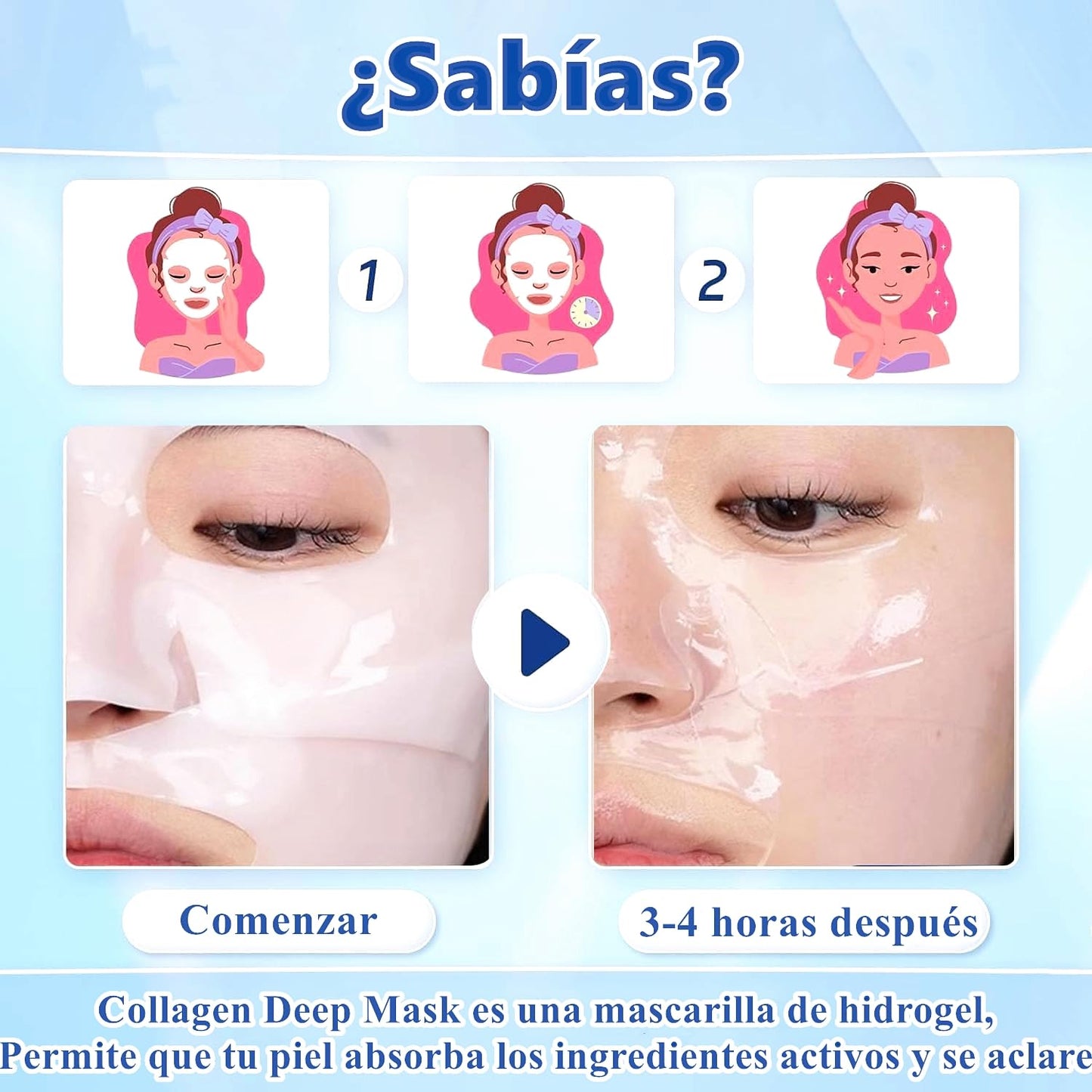 SINYI 4PCS Collagen Mask, Mascarilla Nocturna de Colágeno,Pore Minimizing Elasticity Improvem, Mascarilla Nocturna de Colágeno Profundo para Elasticidad,Reafirmar e Hidratar,Deep collagen mask
