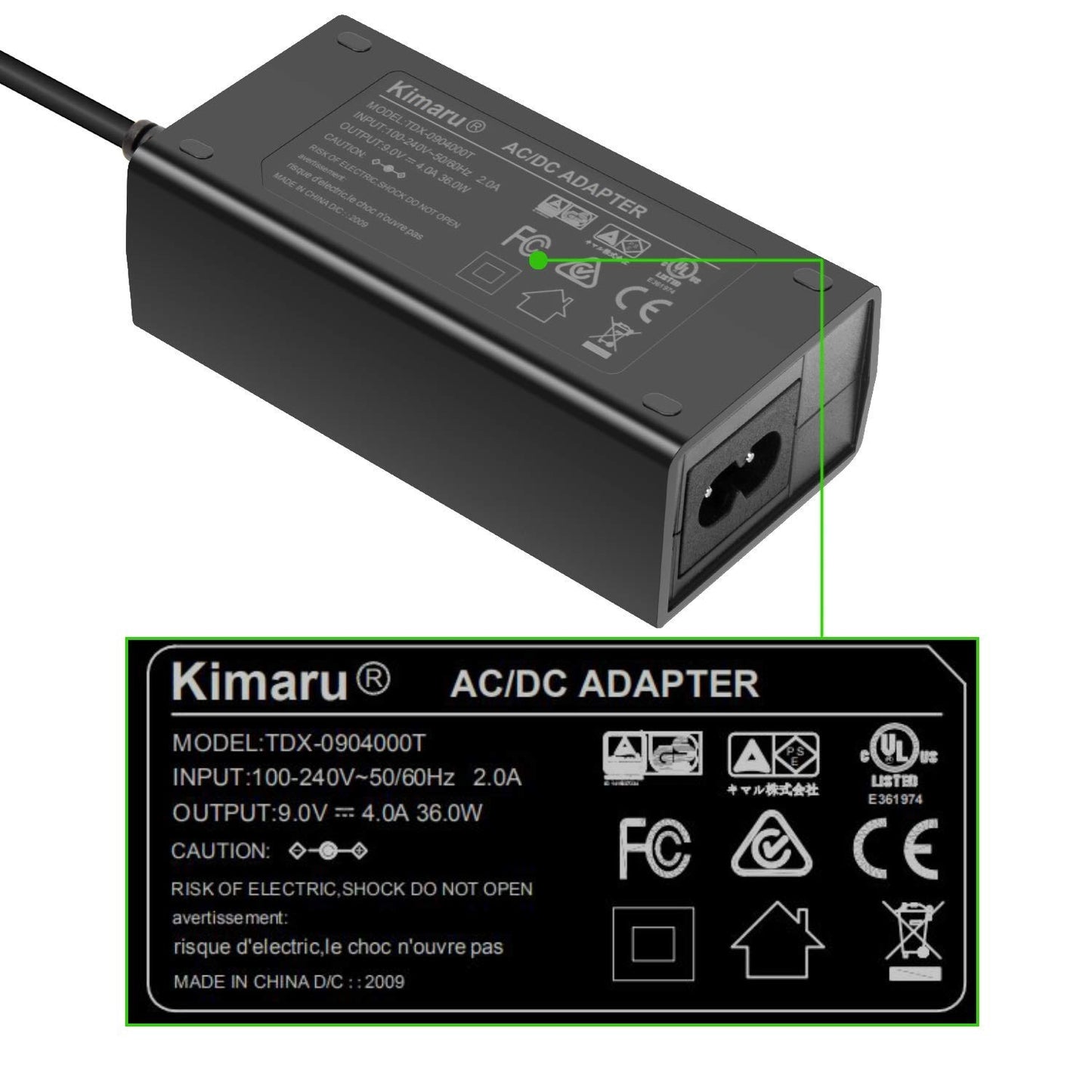 Kimaru EH-5b EP-5b batería analógica DC acoplador Kit Adaptador de Corriente alterna, Compatible con cámara Nikon D7500 D7200 D7000 D7100 Z6 Z7 D750 D780 D800 D600 Z5 D500 Z6II Z7II D810 D610 D850.