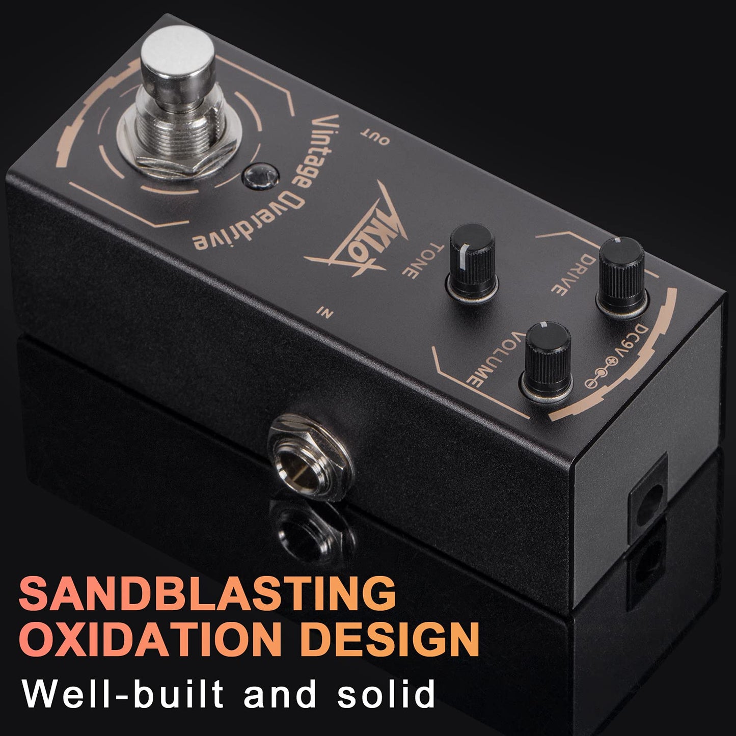 AKLOT - Pedal de sobremarcha clásico, pedal de efectos de guitarra eléctrica mini tipo único DC 9V True Bypass