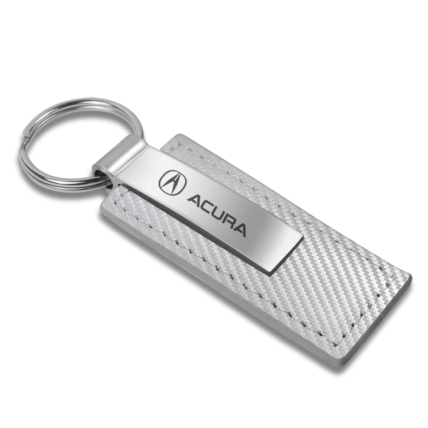 Acura Logo en color blanco de fibra de carbono textura piel Clave Cadena