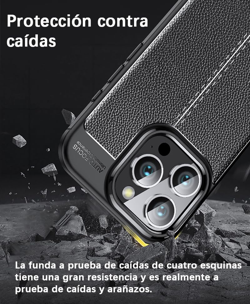 DABUNA Funda para iPhone 16 Pro MAX Case Uso Rudo Protector de Cámara Duradero Suave Antihuellas Protector Cover (Negro)
