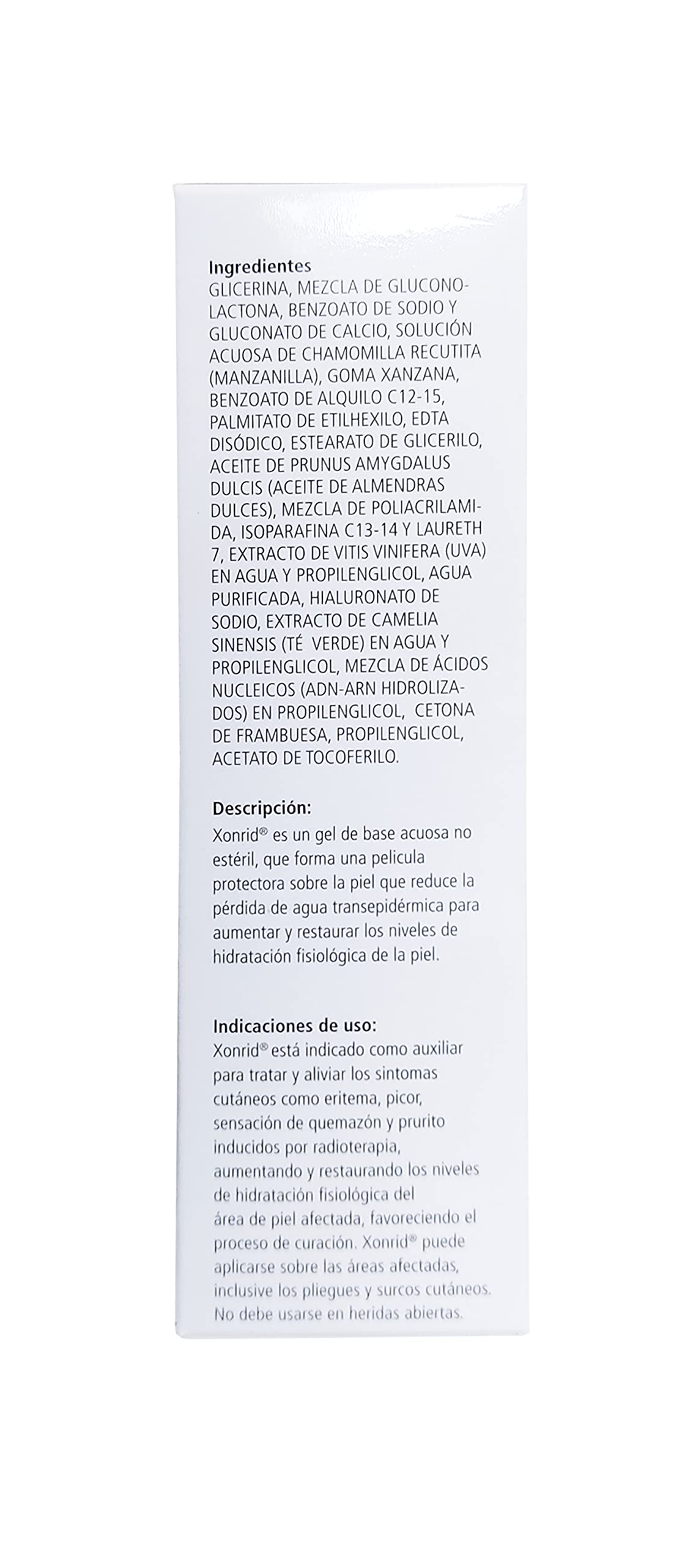 XonRID Gel Tópico para la dermatitis inducida por radioterapia Caja con frasco de 75ml