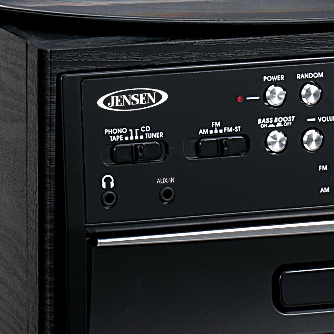 Jensen JTA475B 3-Speed Turntable with CD, AM/FM Stereo Radio, Cassette and Remote
