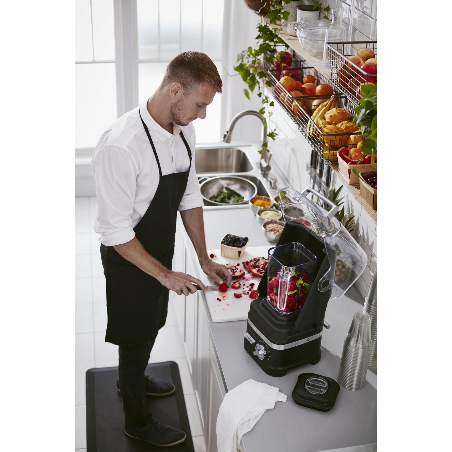 KitchenAid KSBC1B2BM NSF Enclosure Commercial Blender, 60 oz, Black Matte