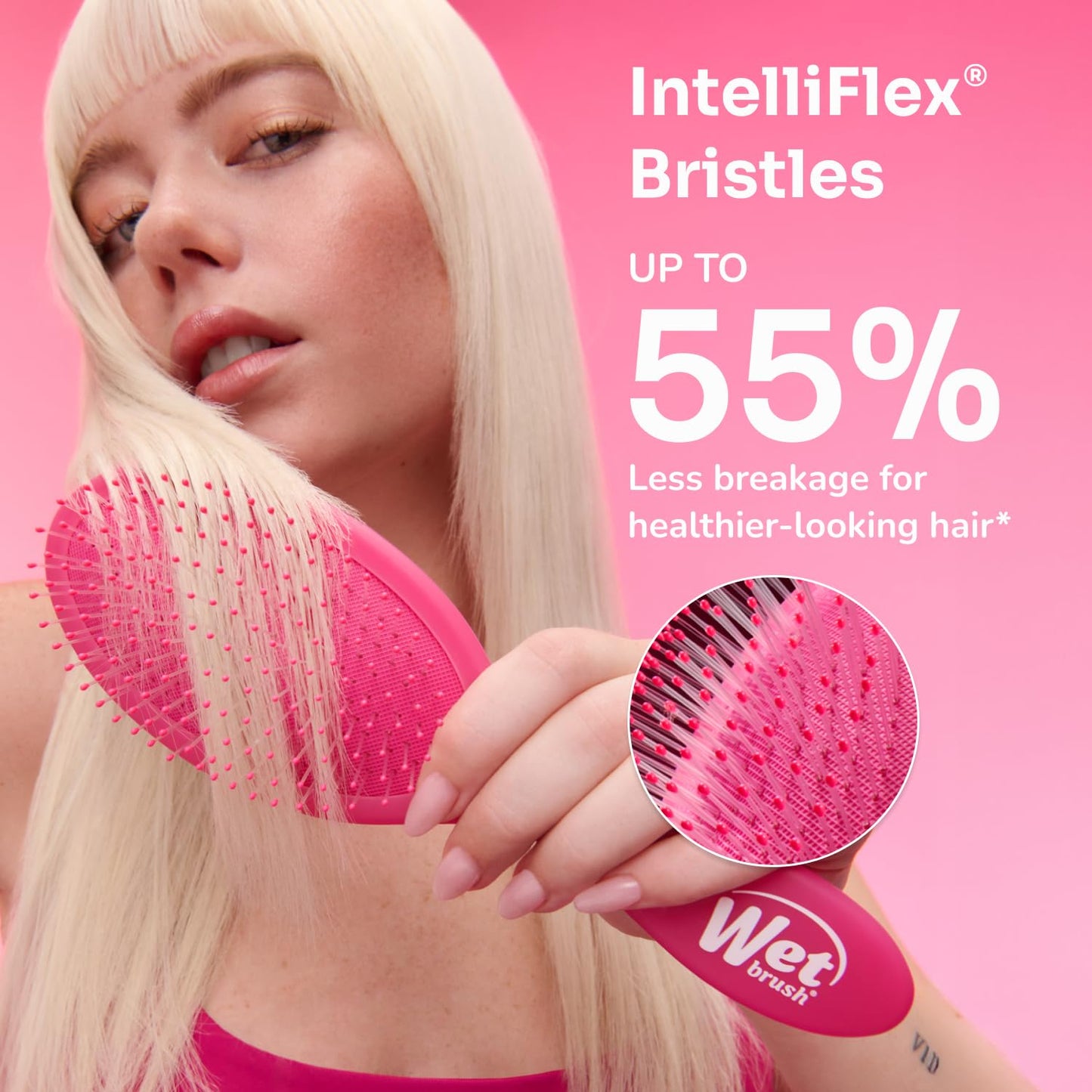 Wet Brush Cepillo desenredante original, cielo, todo tipo de cabello, cerdas IntelliFlex ultra suaves que se deslizan a través de enredos con facilidad, peine sin dolor para hombres, mujeres, niños y niñas