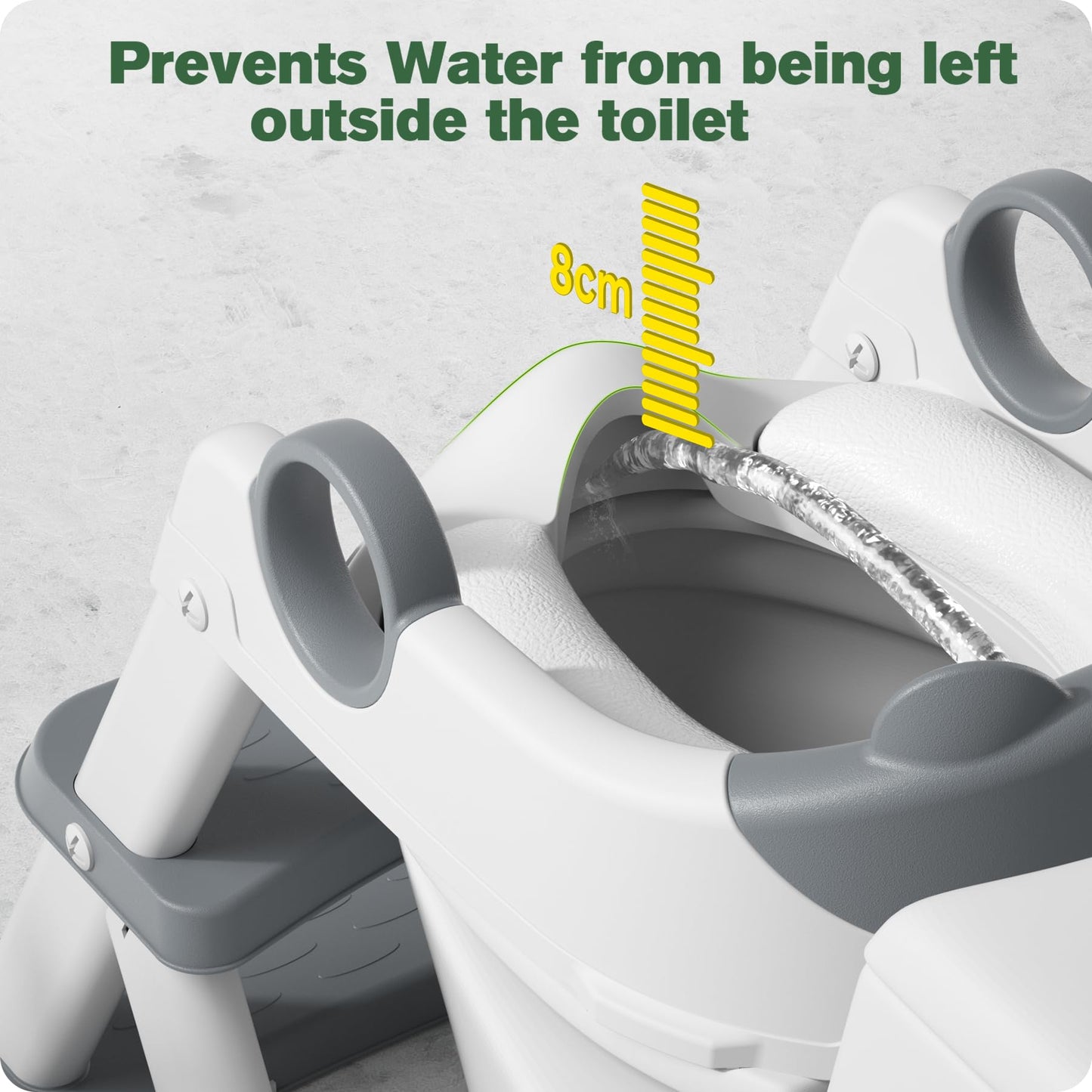 Asiento de Entrenamiento Rabb 1st Blanco Mejorado con Protector de Salpicaduras y Taburete Antideslizante para Niños y Niñas