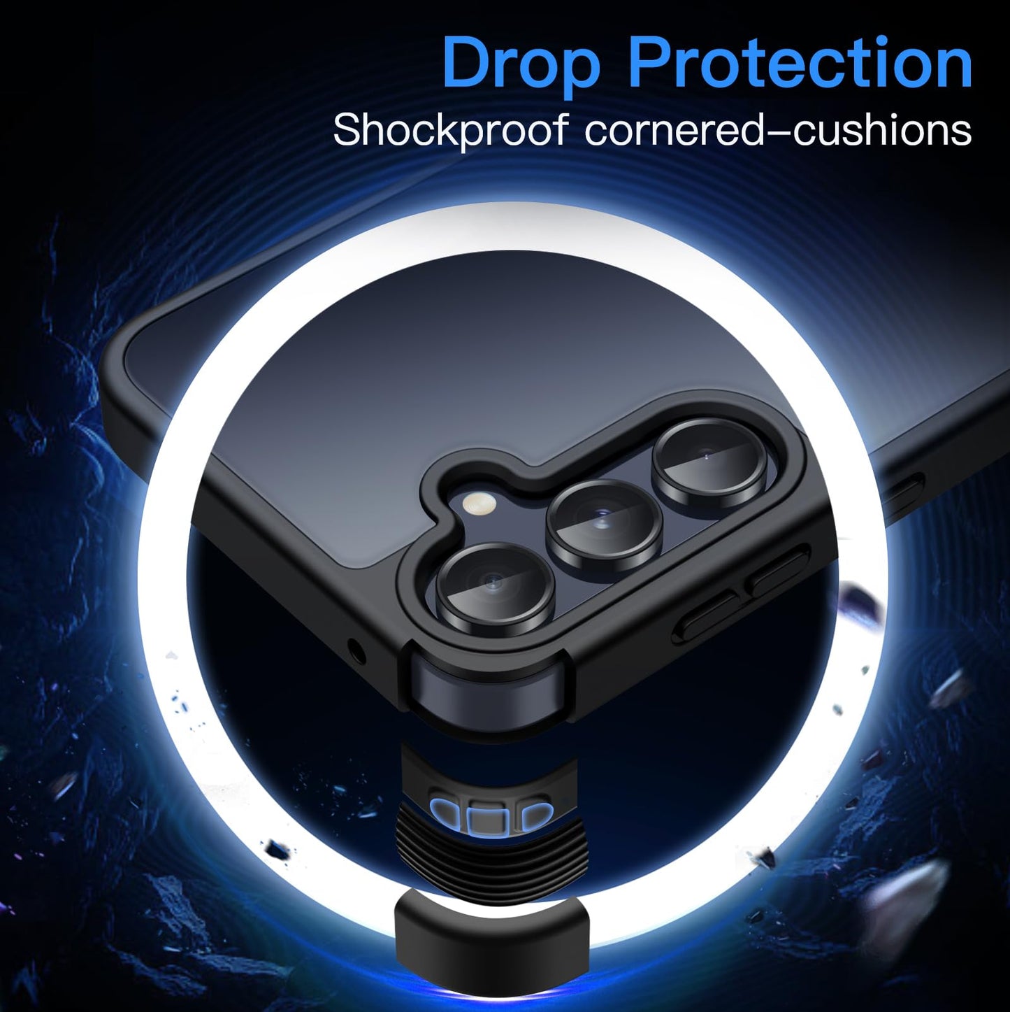 JETech Funda Mate para Samsung Galaxy A55 5G, Protectora Carcasa Fina Trasera Translúcida Esmerilada, Antihuellas (Negro)
