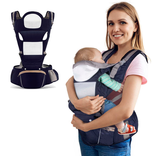 Magma Life Cangurera Ergonómica para Bebés: Portabebpe Ideal para 12 a 36 meses, Soporta 20kg, con Convenientes Bolsas de Almacenaje