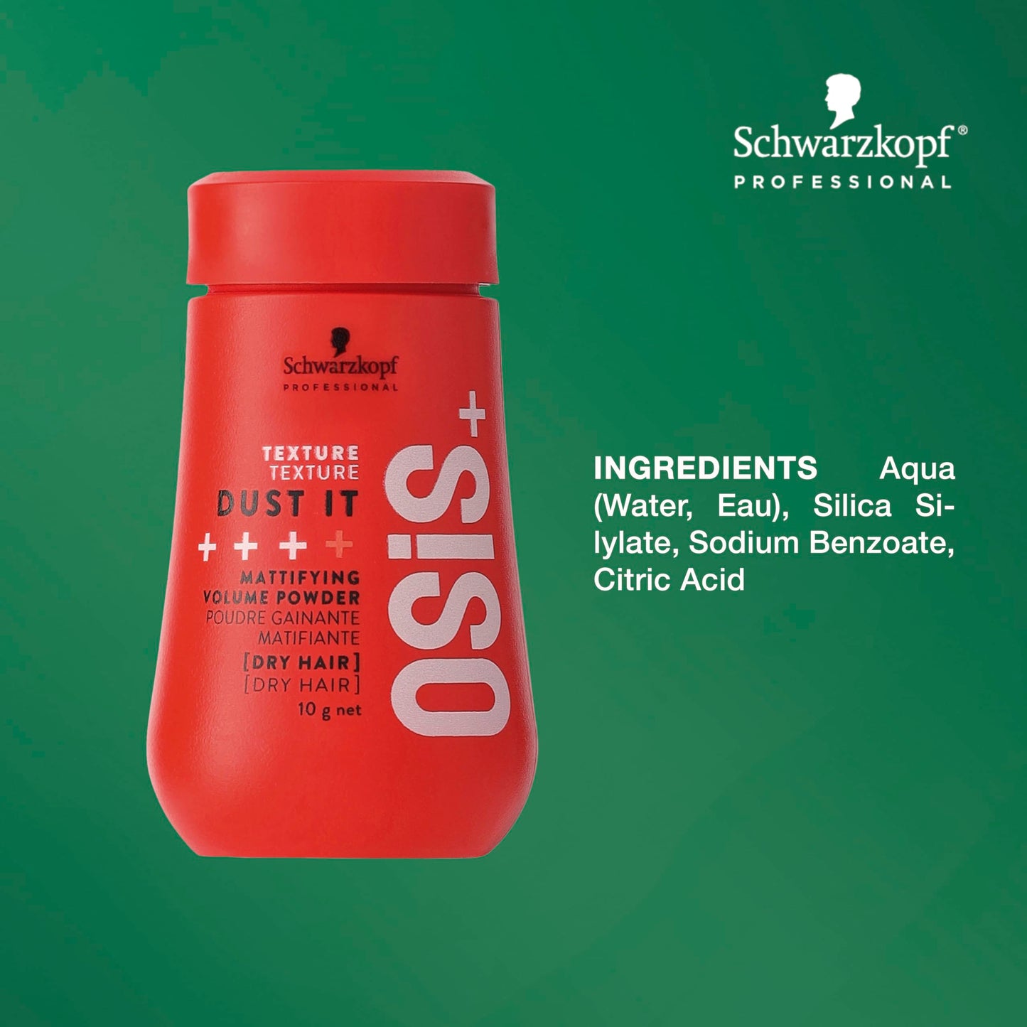 OSIS - Dust It Polvo Matificante 10 g, Fijación Fuerte, para Cabello Seco, Agarre Instantáneo, Volumen Increíble, Elevación de Raíces, Acabado Mate, Sujeción Intensa, Efecto Natural, Fácil de Aplicar