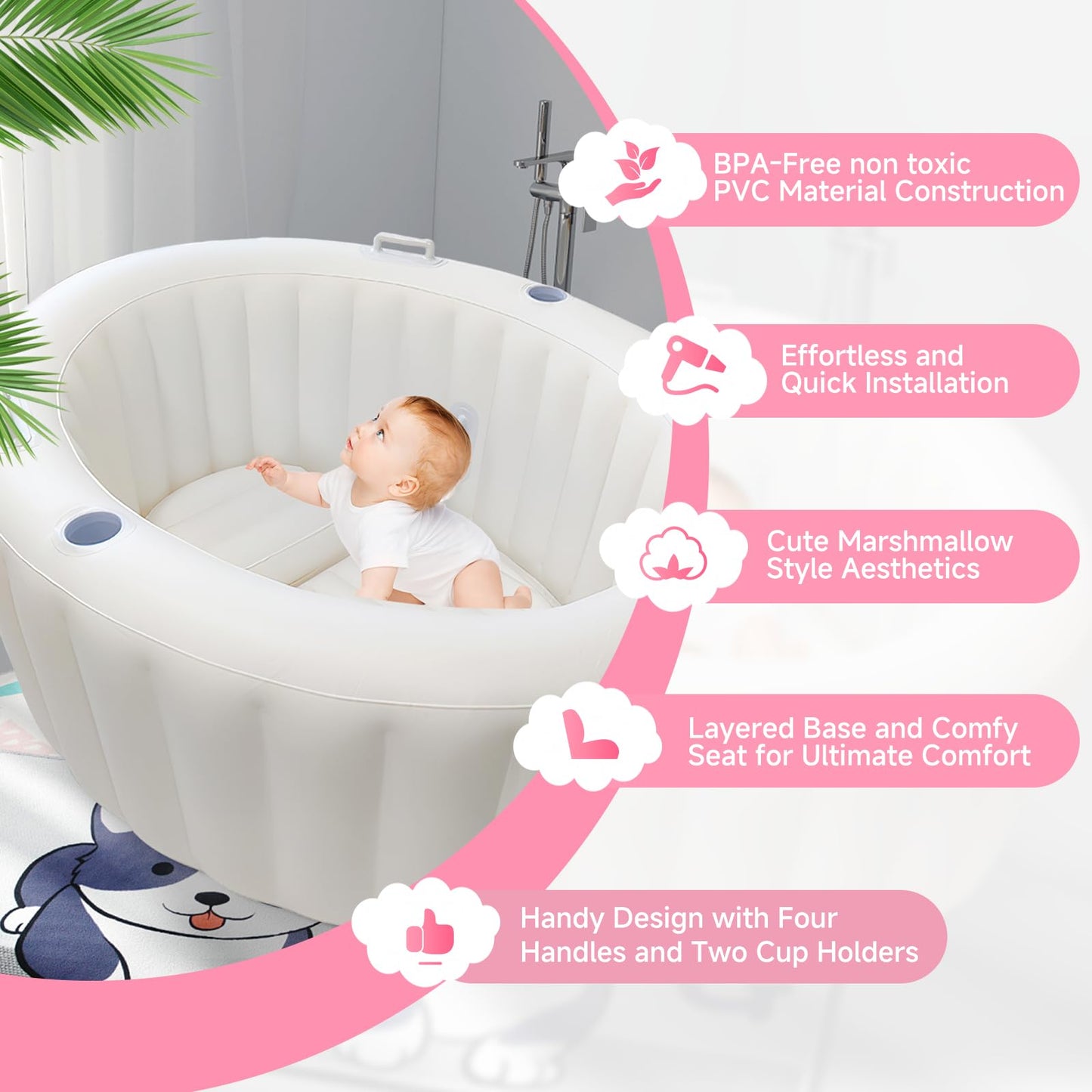 Piscina de Nacimiento Premium Malvavisco Multifuncional para Relajación y Natación