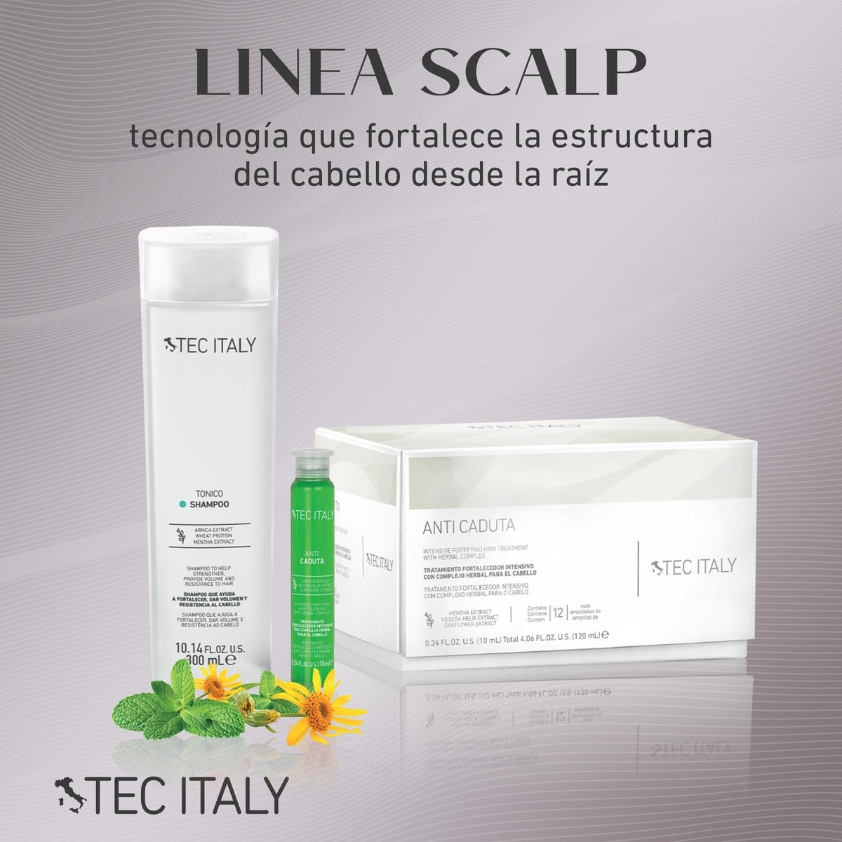 TEC ITALY Tonico Shampoo Aporta Volumen y Fortaleza al Cabello 300 ml