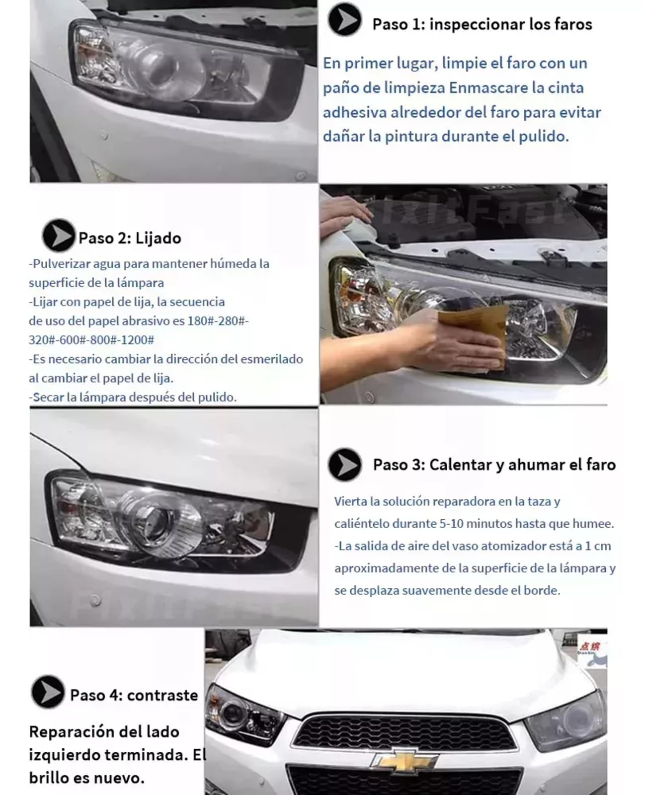 FINYQBET Kit Restaurador de Faros Profesional - 600ml Líquido de Recubrimiento UV, Elimina Amarillamiento/Rayones/Neblina - Herramientas de Pulido para Coches, Motos, Vehículos Eléctricos