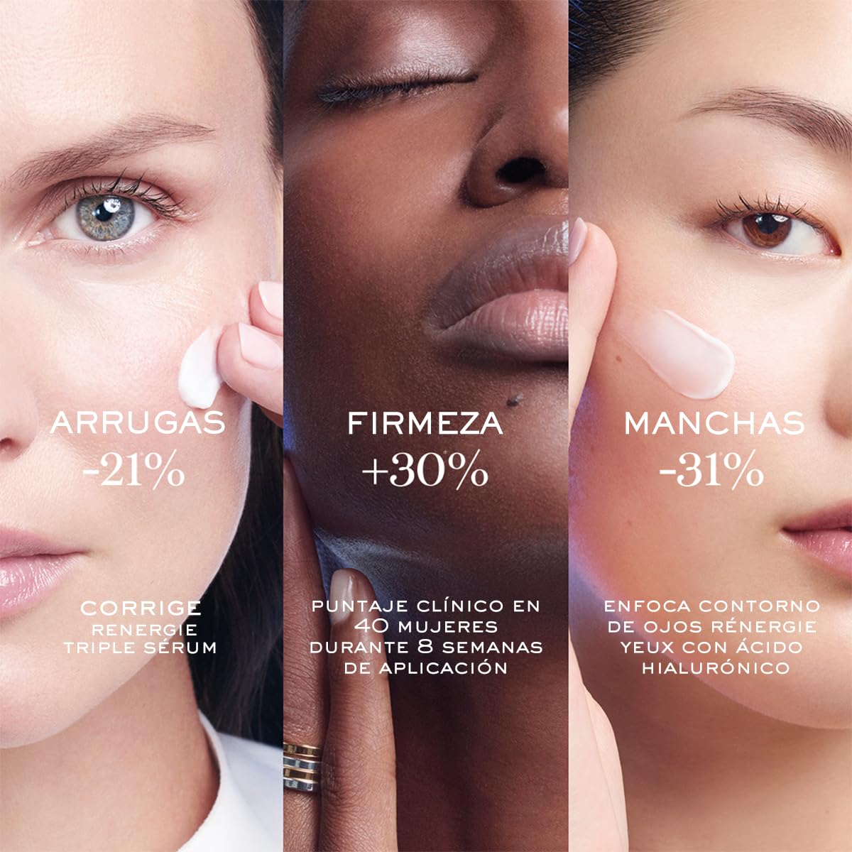 Lancôme Rénergie Cream, Crema Hidratante Facial con Protección Solar FPS 20, Corrige Imperfecciones y Protege de los Rayos del Sol, Con Péptidos y Ácido Hialurónico, 50 ml