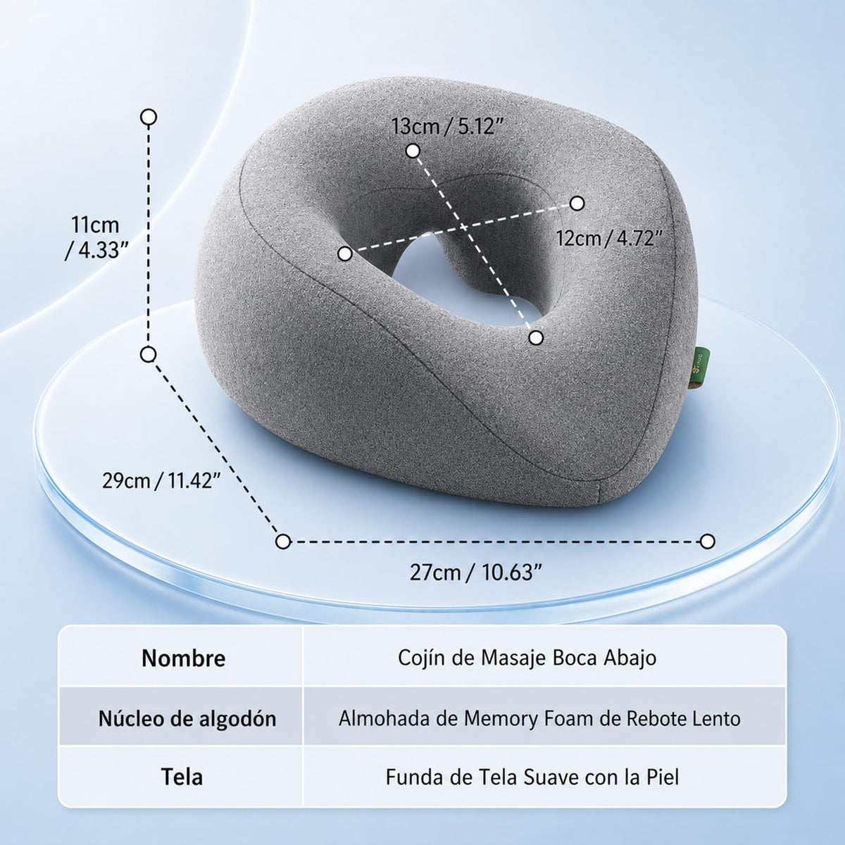 Reposacabezas Ergonómico YFTSHK con Funda Lavable para Dormir Boca Abajo