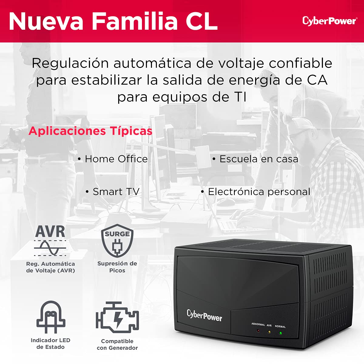 CyberPower CL1000VR 1000VA/500W Regulador de Voltaje