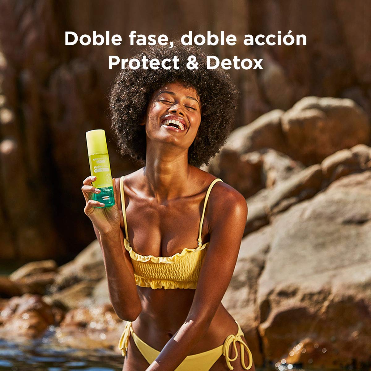 ISDIN Fotoprotector hydrolotion spf 50, protector solar corporal bifasico que protege y detoxifica la piel, hidratante y efecto refrescante, 200ml