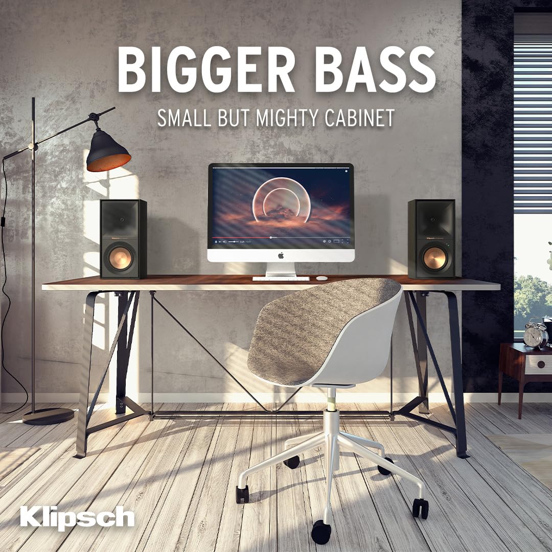 Klipsch R-50PM - Altavoces alimentados con woofer de 5.25 Pulgadas, Color Negro