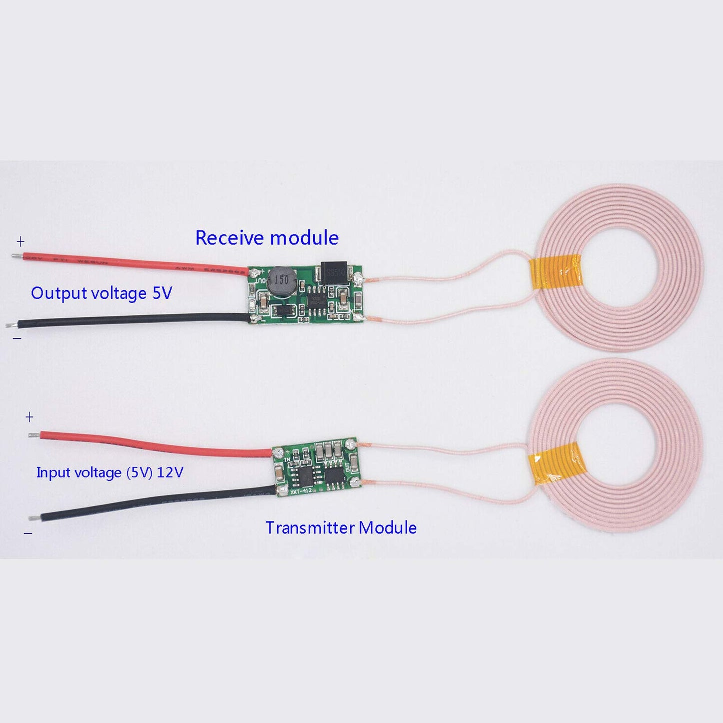 Módulo de Carga Inalámbrico Abovehill Qi Transmisor + Receptor 5V 2A 43mm