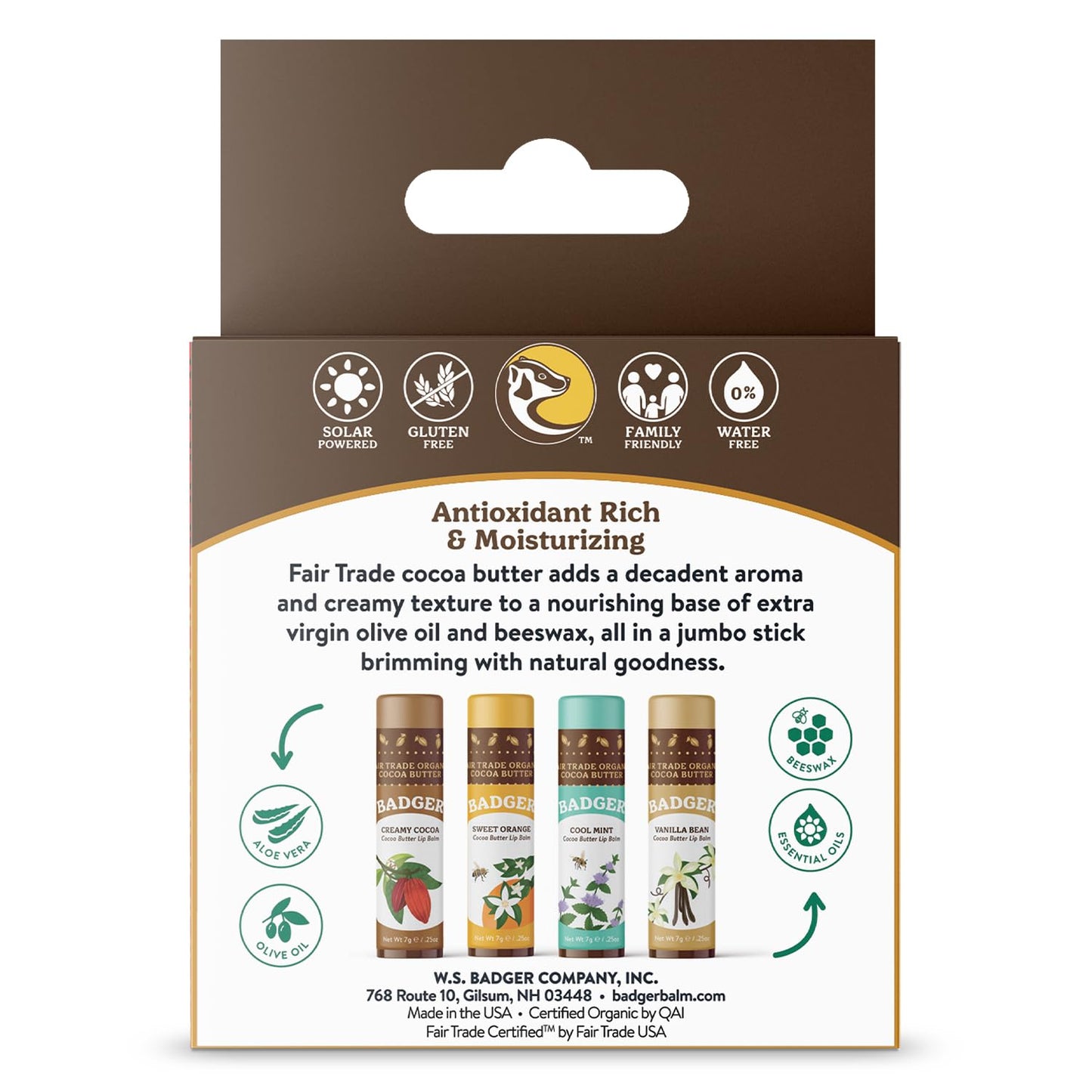 Fair Trade Cocoa Butter Lip Balm Four Pack