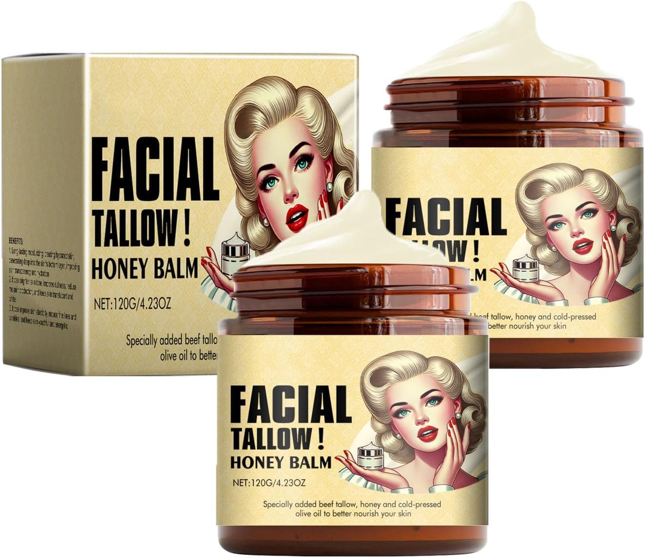 Bálsamo de Sebo de Res y Miel | Crema Facial Pura Para Rostro y Cuerpo