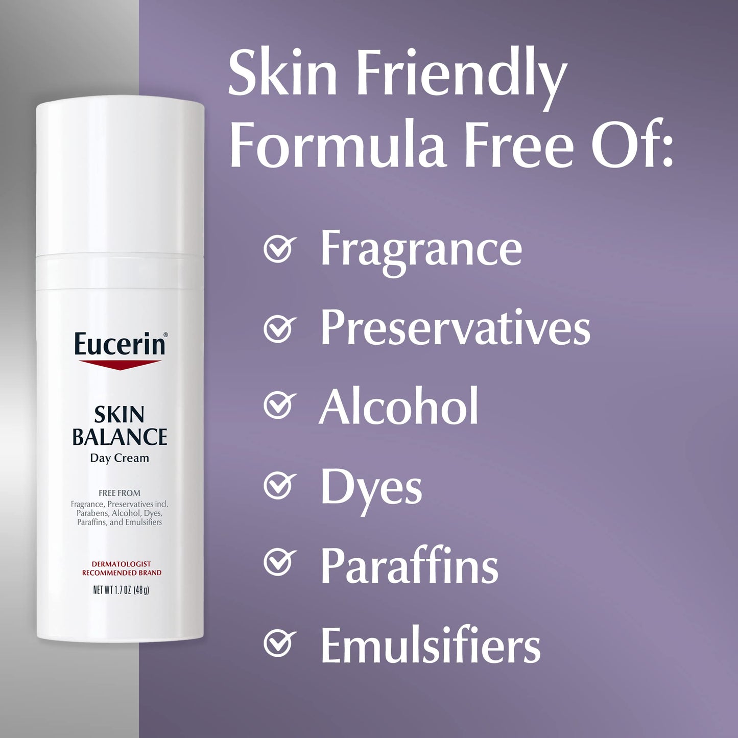 Eucerin Skin Balance Day Cream, Sensitive Skin Face Moisturizer Enriched with Tri-Balance Complex, 1.7 Oz Bottle