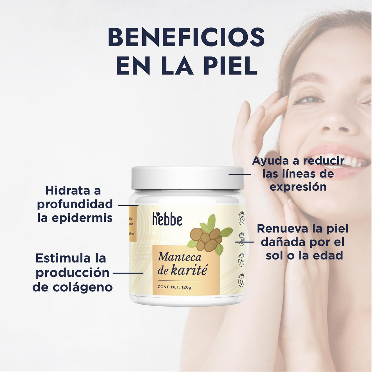 Hebbe - Kit Aceites Rosa Mosqueta Jojoba Karité | Antiedad | Líneas de Expresión | Equilibra Sebo | Regenera Piel
