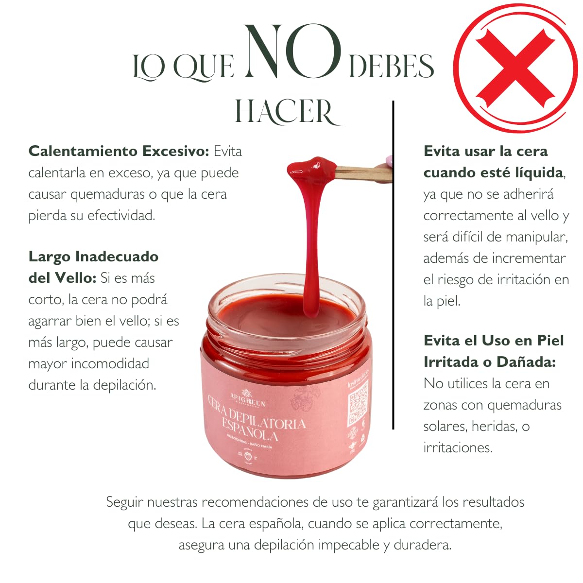 APIGREEN - CERA DEPILATORIA ESPAÑOLA PARA DEPILAR PIEL SENSIBLE | ROSTRO | BIKINI | BARBA | PIERNAS | 120G - LAVANDA | DEPILA SIN DOLOR | EFICAZ EN TODO TIPO DE VELLO