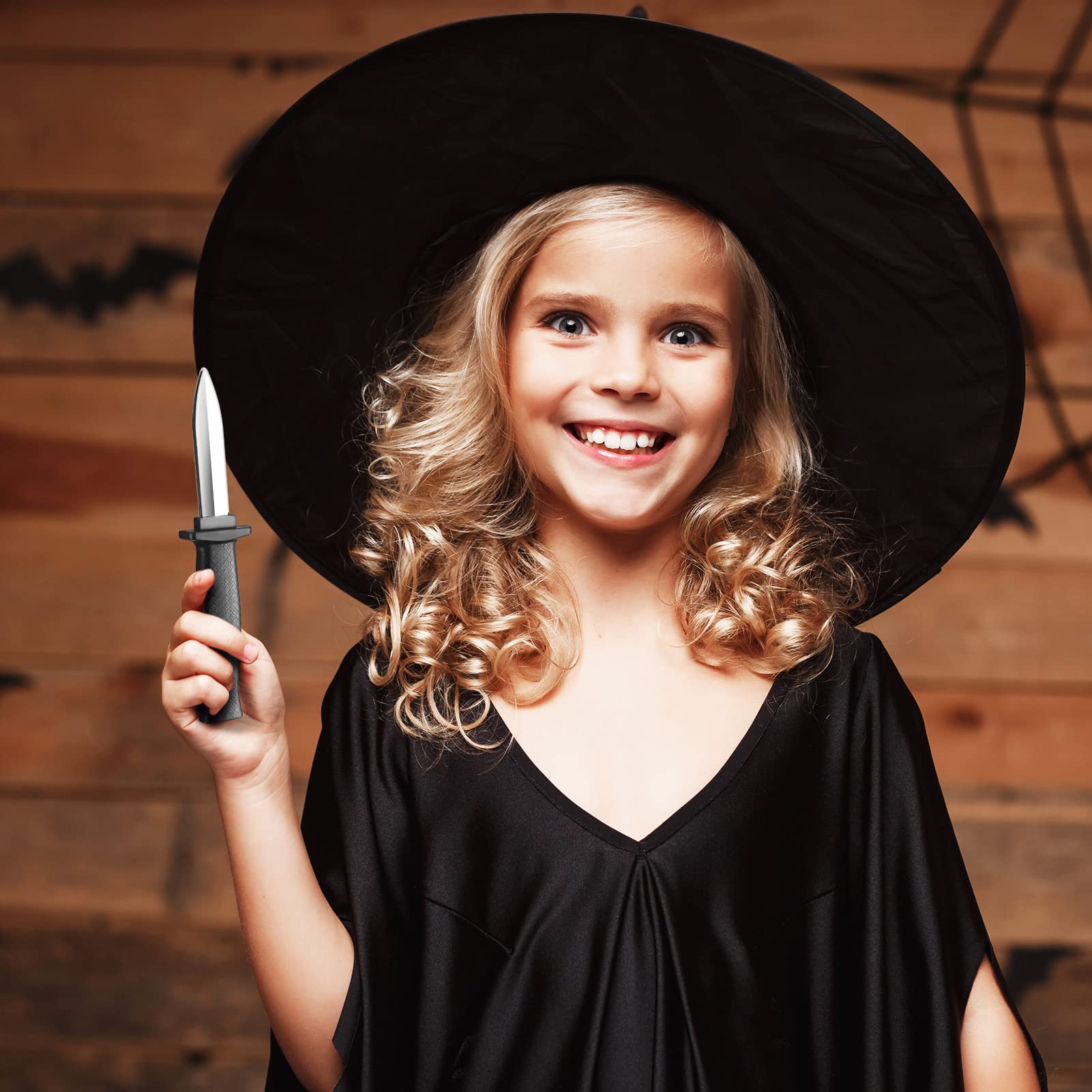 Paquete de 15 Cuchillos Retráctiles ZJoey Rojos Estilo D para Halloween