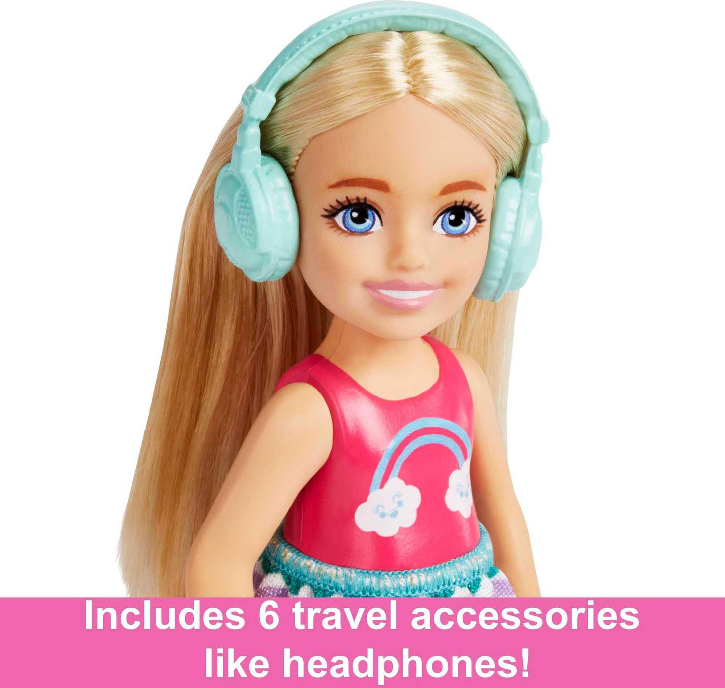 Barbie Muñeca Chelsea Viajera con más de 5 Accesorios para niñas de 3 años en adelante