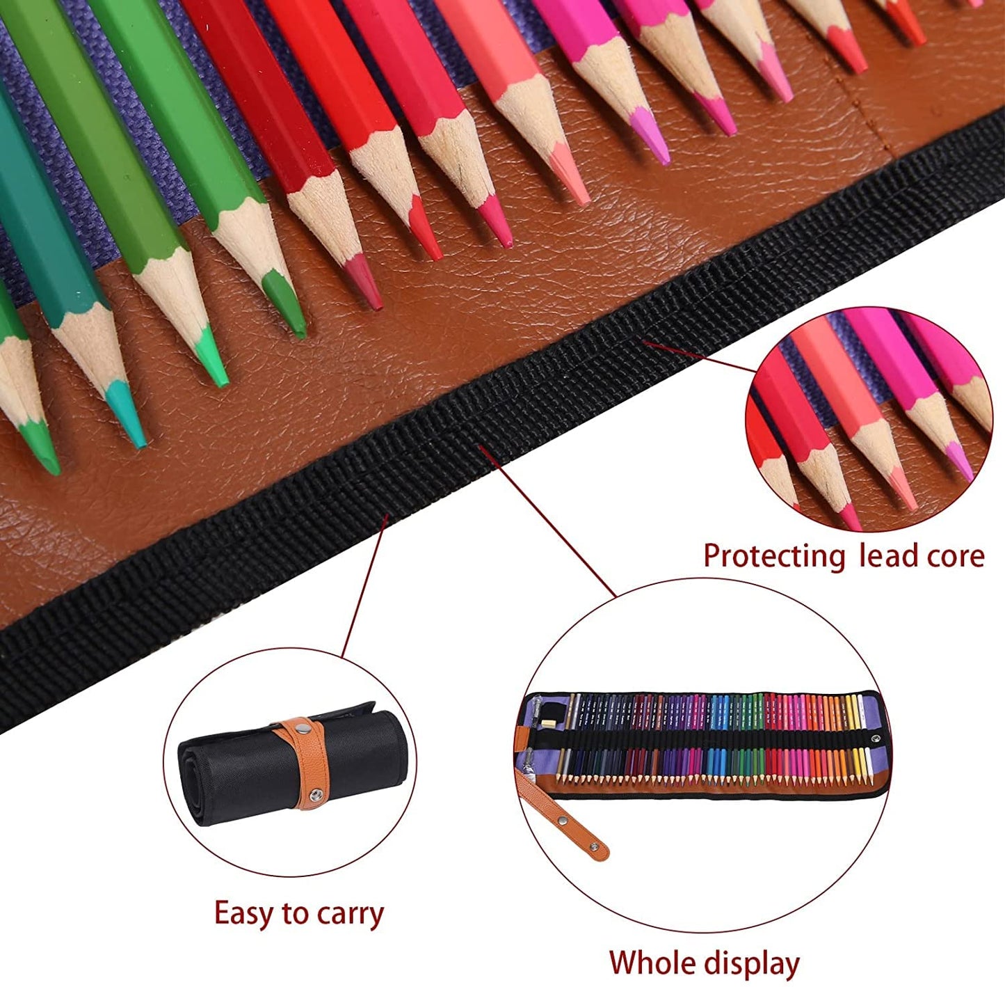 Juego de Lápices de Colores para Artistas (50 colores): Lápices de Dibujo a Base de Aceite, Kit de Suministros de Arte para Libros de Colorear para Adultos y Niños/Coloración de Sombreado de Bocetos
