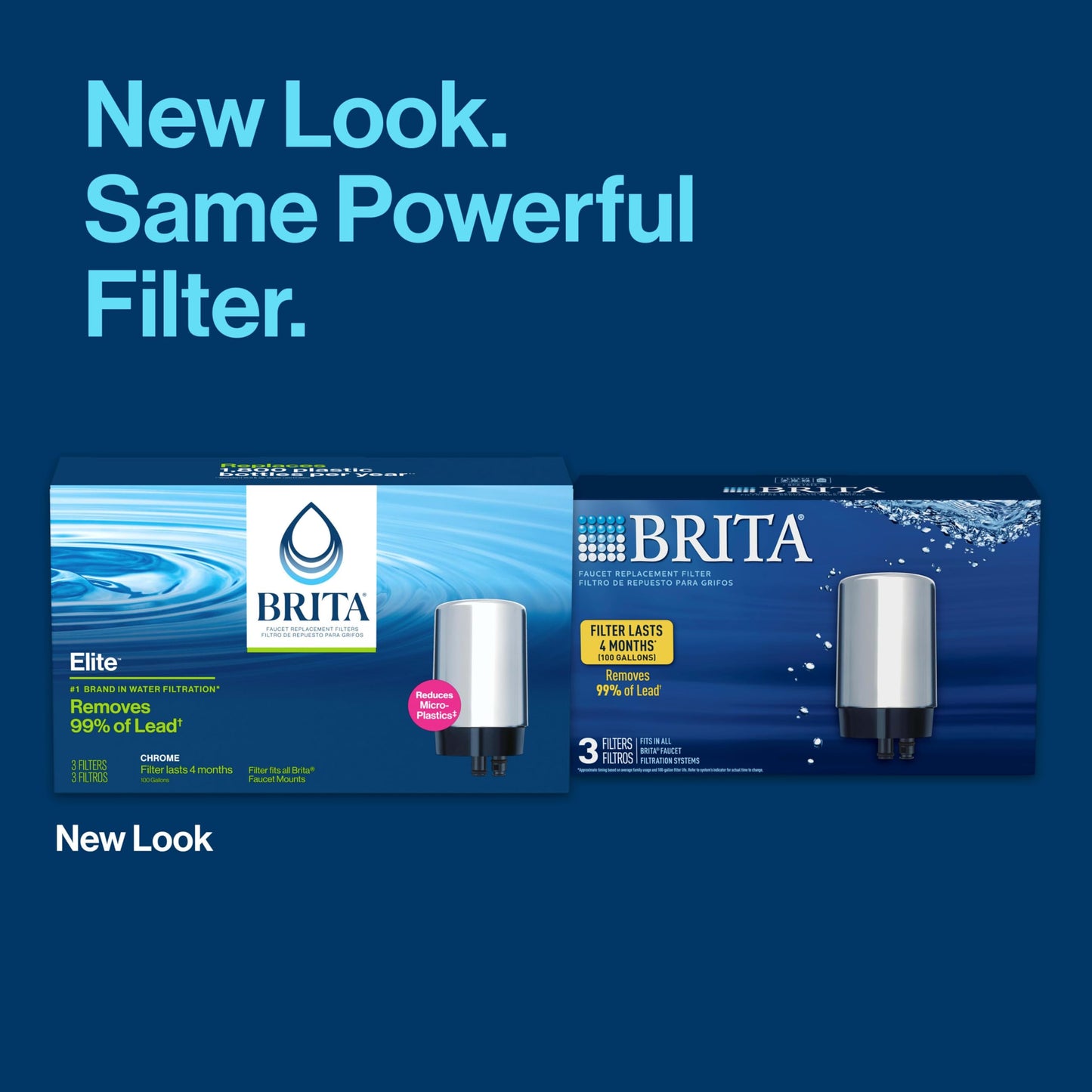 Brita Filtros de agua de repuesto básicos, 3 unidades, cromado