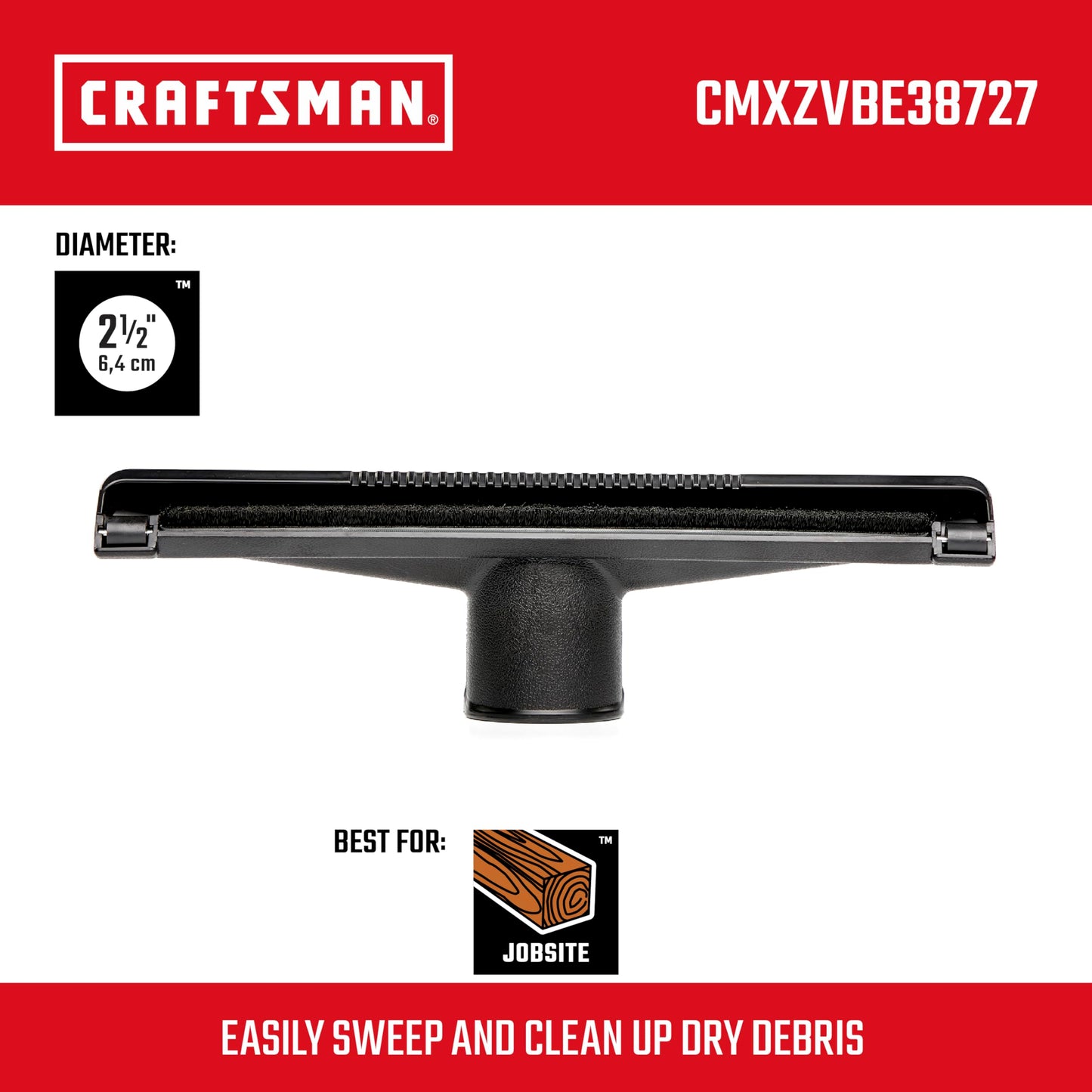 Craftsman CMXZVBE38727 2-1/2 Pulgadas. Boquilla Seca para aspiradoras de Tienda