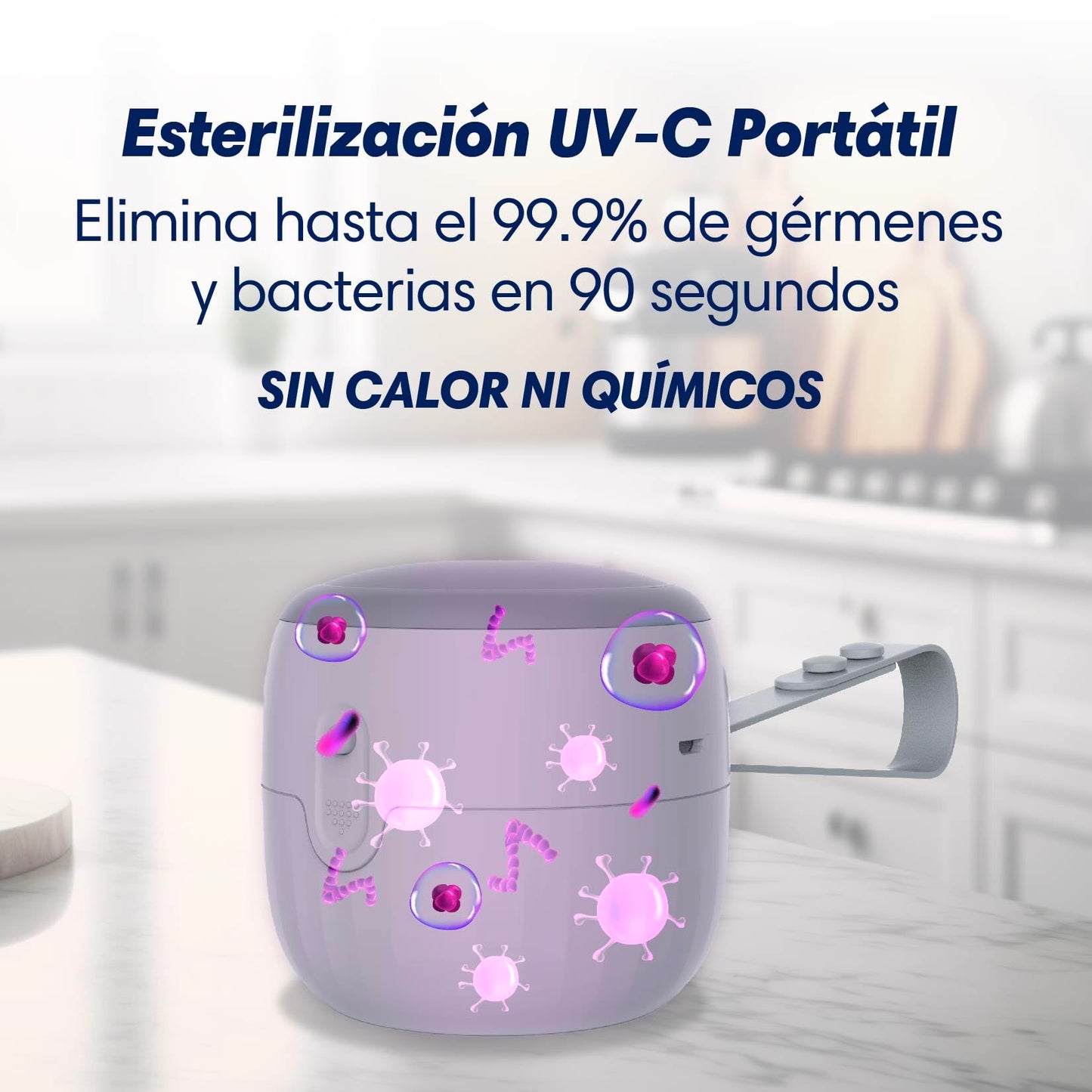 Consi Esterilizador UV Portátil para Accesorios de Bebé (Ideal para Chupones, Mordederas y Juguetes Pequeños) Elimina el 99.9% de Gérmenes en Segundos, Llevalo a Donde Quieras | EUV01
