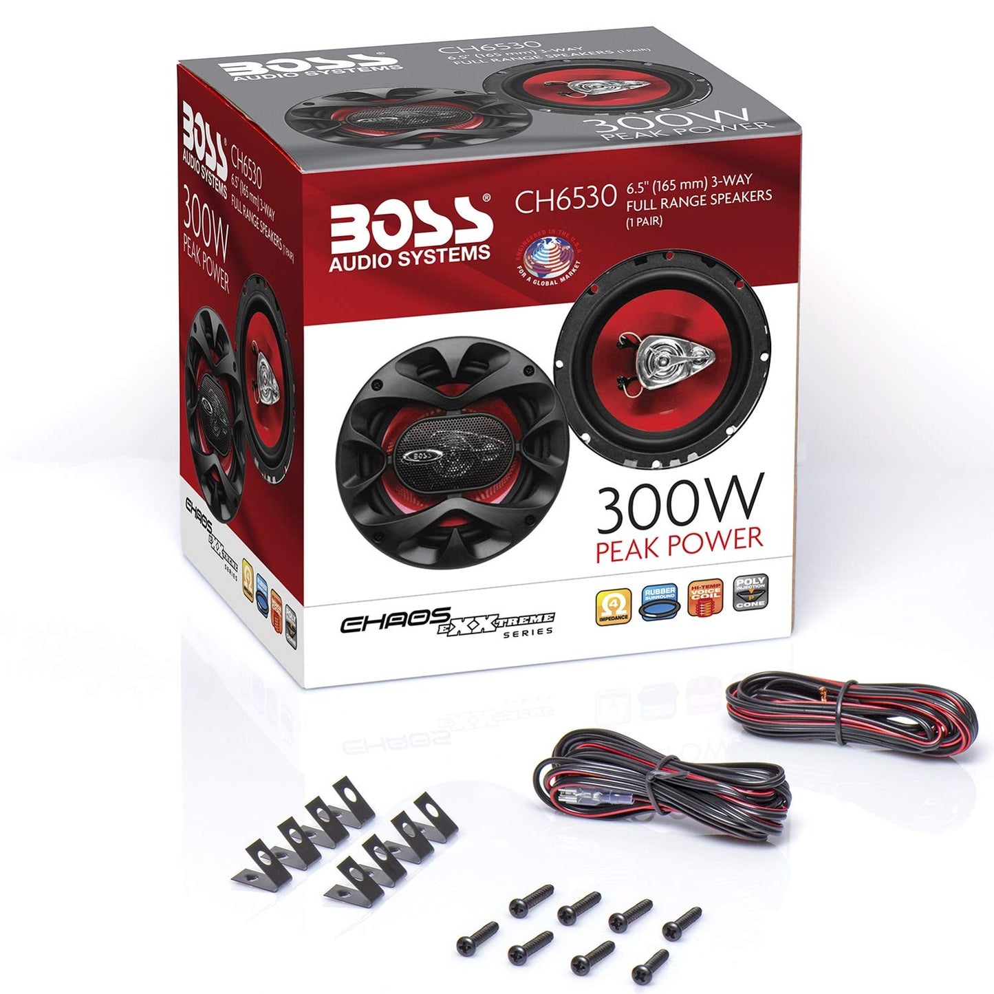 BOSS Audio CH6530 Chaos Exxtreme 300-watt 3 way auto 6.5" Coaxial Speaker