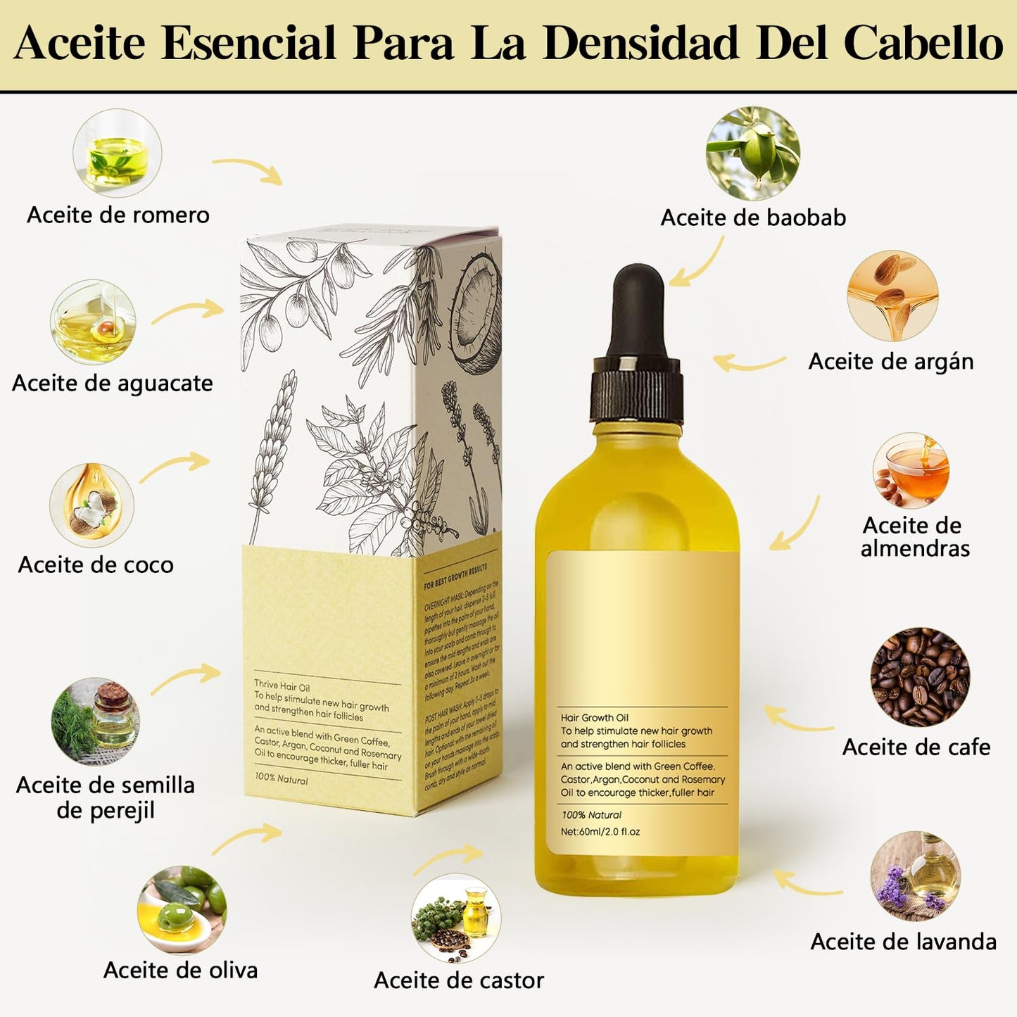 Conjunto Orgánico de Aceite de Romero para el Crecimiento del Cabello - Reducción de la Caída y Protección de la Salud Capilar. Tratamiento Natural para Estimular el Crecimiento y Fortalecer el Pelo. ¡Atrévete a Lucir una Melena Sana y Radiante!