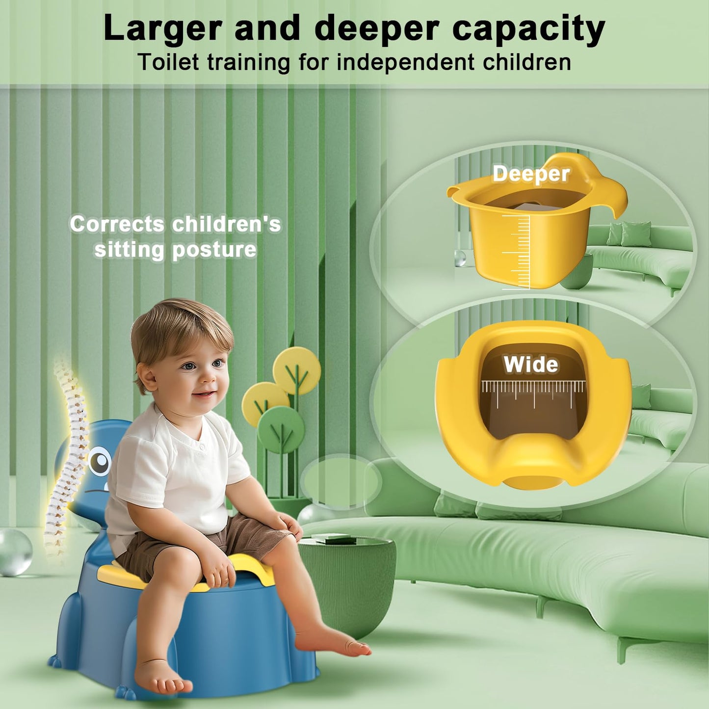 Inodoro de entrenamiento para ir al baño, asiento de entrenamiento para bebés y bebés, asiento de inodoro de dinosaurio para niños y niñas, niños pequeños, portátil de viaje con tapa, urinario,