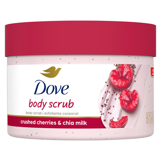 Exfoliante Corporal Dove Crushed Cherries & Chia Milk Con ¼ Crema Humectante Para Piel Revitalizada