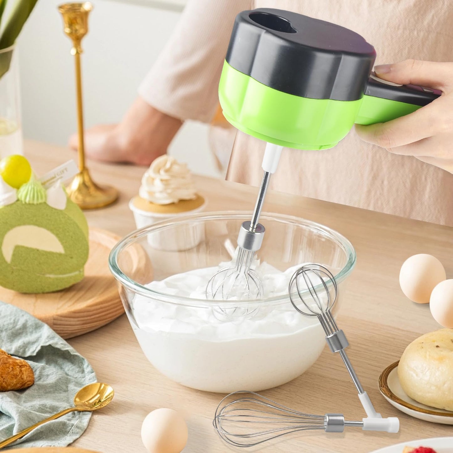 Cortador eléctrico de verduras 4 en 1, portátil, recargable, inalámbrico procesador de alimentos y picadora, rebanada de alimentos para el hogar, cocina, ajo, pimienta, chile, cebolla, apio, jengibre