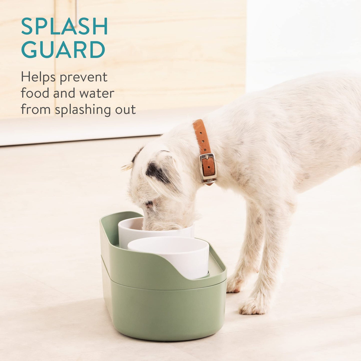 Set de Comederos Elevados Navaris Marrón con Tazones y Soporte para Perros y Gatos