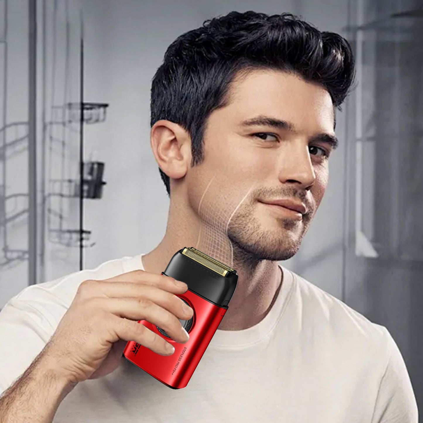 VGR-378 Afeitadoras eléctricas para hombres, afeitadora de láminas con triple hoja flotante, afeitadora eléctrica inalámbrica para hombres, afeitadora para calvos con motor de 9000 RPM, láminas de tit