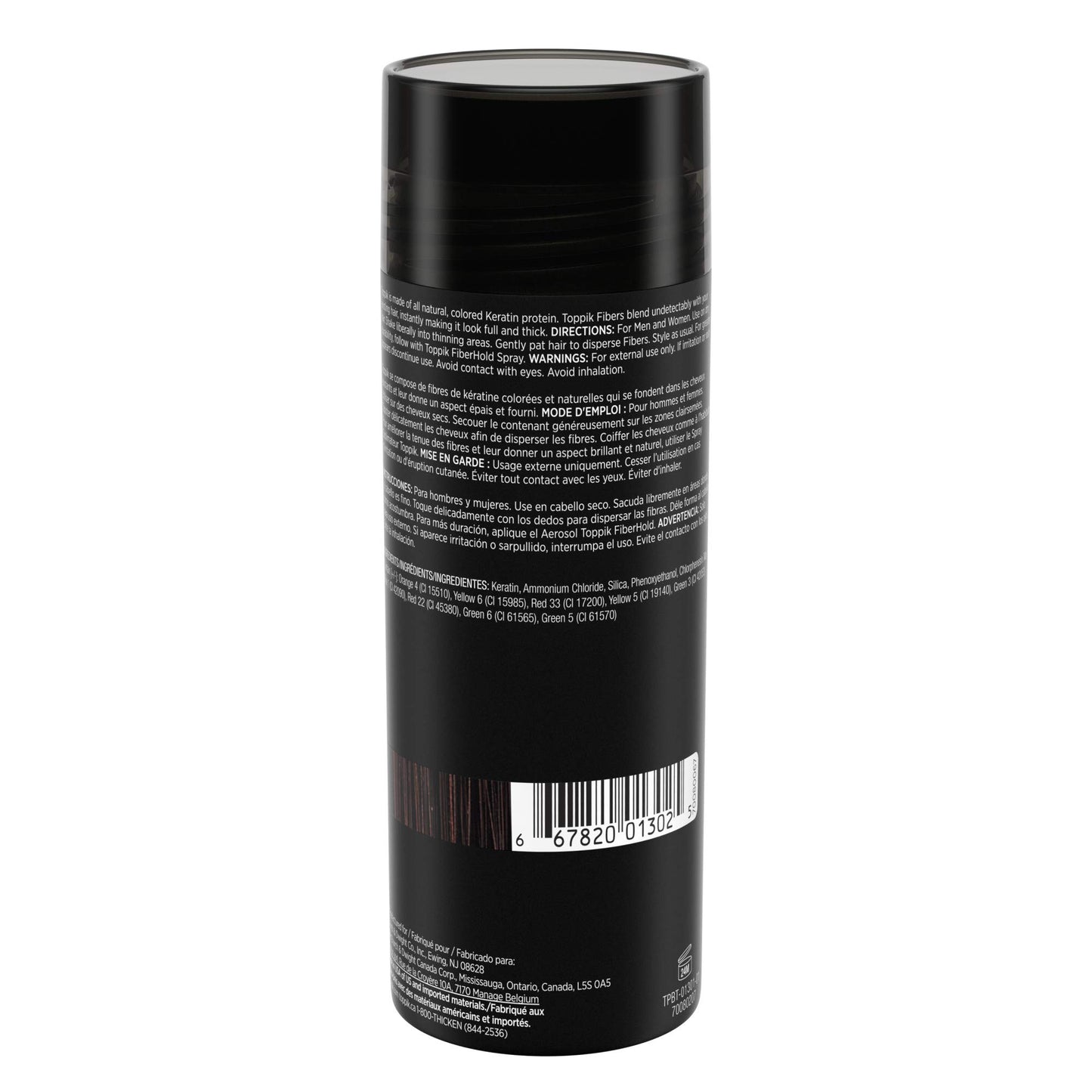 TOPPIK Fibras de construcción de pelo, Café Oscuro, 1.94 oz.