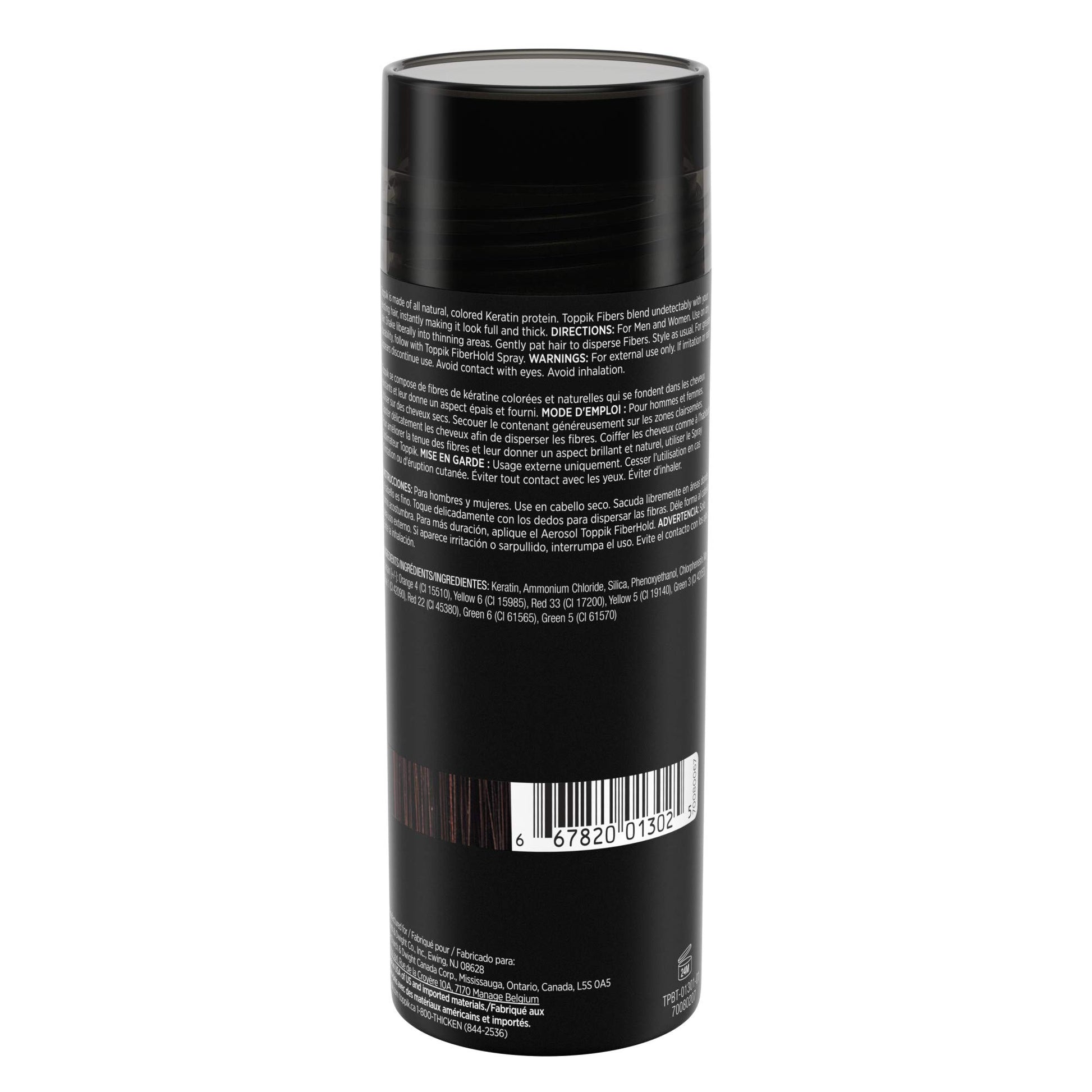 TOPPIK Fibras de construcción de pelo, Café Oscuro, 1.94 oz.