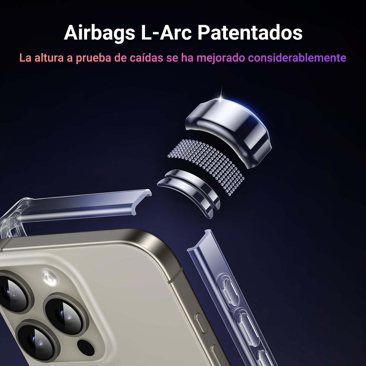 Funda Transparente UGREEN para iPhone 16 Pro MAX con Airbags de Alta Elasticidad y Protección de Lente