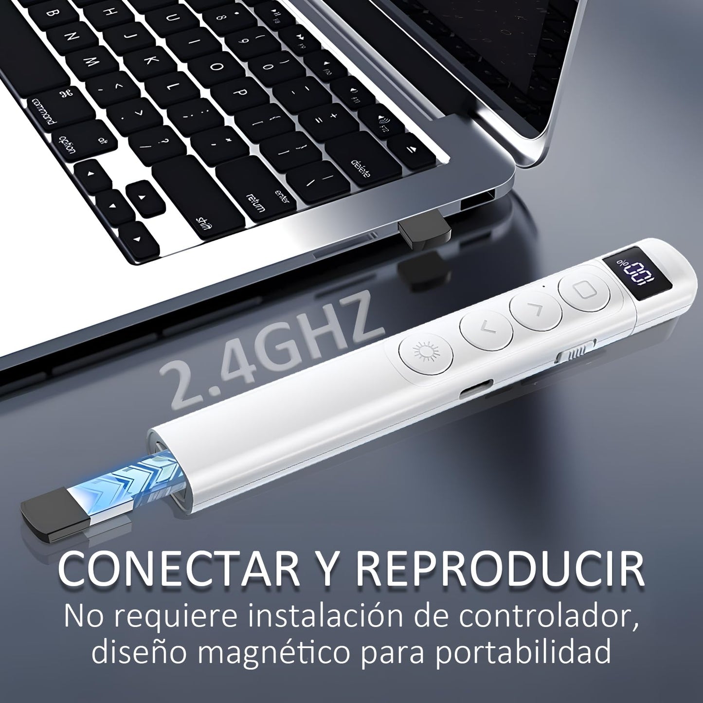 Presentador Inalámbrico SYCHUNQI Negro Recargable y Pantalla LED para Presentaciones