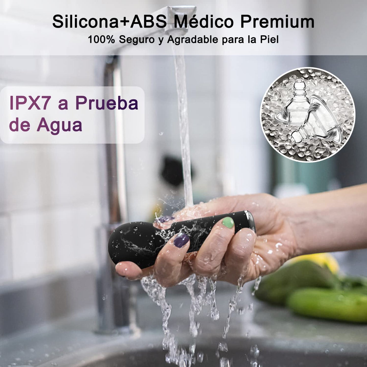 Sendowtek Mini Masajeador Muscular Masajeador Eléctrico de Mano Masajeador Recargable USB Dispositivo para Calmar Los Músculos Portátil Mini Massager Impermeable con 10 Velocidades Ajustables Diferentes Perfecto para Aliviar la Tensión, Los Músculos, el D