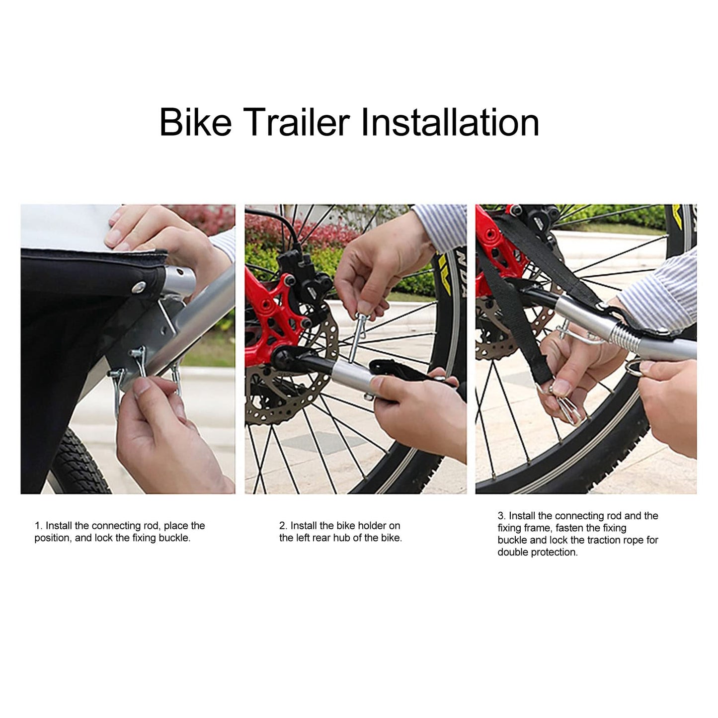 Conector de Enganche de Remolque de Bicicleta, Acoplador de Enganche de Bicicleta de Acero Al Carbono, Accesorios de Adaptador de Ciclismo para Cochecito de Bebé para Niños Y Mascotas