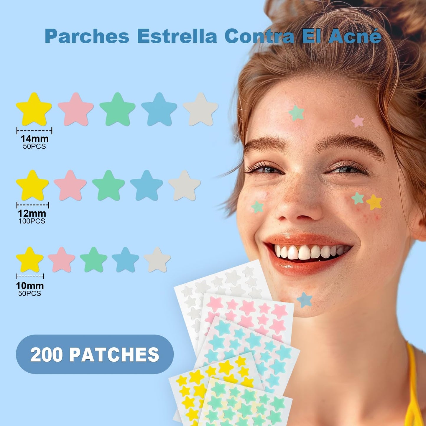 Parches Antiacné Estrella – 200 Hidrocoloides – Verde Actualizado