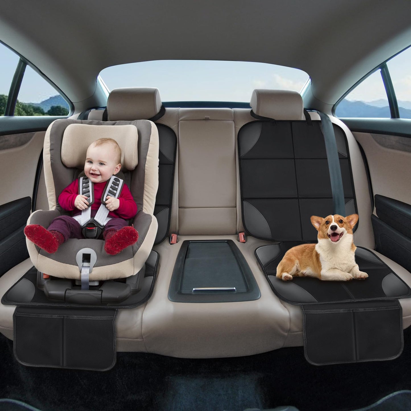Protector Bebé Asientos para Auto, 1 Protector Asiento Trasero Auto Niños