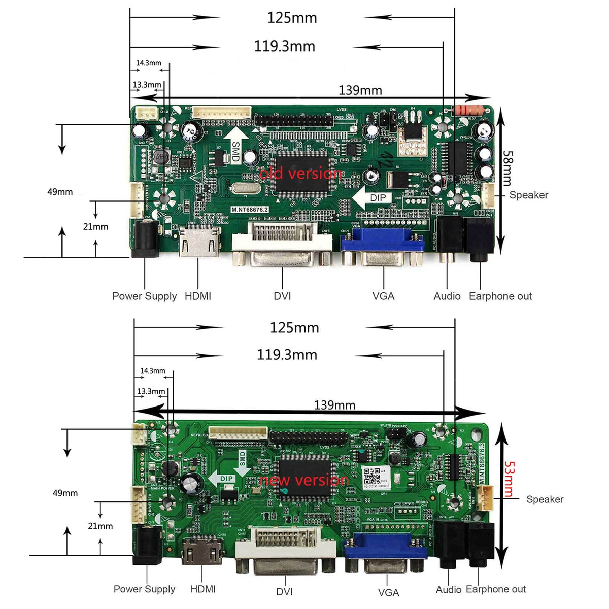 Pantalla LCD VSDISPLAY 14.9 Pulgadas con Tablero Driver DVI VGA